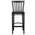 Flash Furniture XU-DG6R8BSCH-BAR-WALW-GG Walnut Finish Seat With Schoolhouse Back Steel Black Powder Coated Frame Hercules Series Restaurant Bar Stool