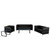 Flash Furniture ZB-REGAL-810-SET-BK-GG Black LeatherSoft With Integrated Stainless Steel Legs Hercules Regal Series Reception Set