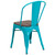 Flash Furniture ET-3534-CB-WD-GG Teal Blue Metal Curved Back with Vertical Slat Textured Wood Seat Stacking Side Chair