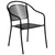Flash Furniture CO-3-BK-GG Black Steel with Arms Curved Round Back and Seat Patio Stacking Armchair