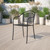 Flash Furniture CO-3-BK-GG Black Steel with Arms Curved Round Back and Seat Patio Stacking Armchair