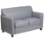 Flash Furniture BT-827-2-GY-GG Gray LeatherSoft with Black Wood Feet Hercules Diplomat Series Reception Loveseat