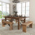 Flash Furniture XA-FARM-1-GG 84" W x 40" D x 30" H Rectangular Antique Rustic Hercules Series Farm Table Set with 4 Benches