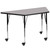 Flash Furniture XU-A3060-TRAP-GY-T-A-CAS-GG 57.5" W x 26.25" D x 22.25" - 30.37" Adjustable Height Trapezoid Gray Activity Table