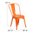 Flash Furniture ET-CT002-4-30-OR-GG Orange Steel Square Table Set with 4 Chairs
