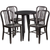 Flash Furniture CH-51080TH-4-18VRT-BQ-GG 24" Dia. x 29" H Black and Antique Gold Metal Round Table and 4 Chair Set