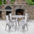 Flash Furniture CH-51090TH-4-18CAFE-SIL-GG 30" Dia. x 29 1/2" H Silver Metal Round Table and 4 Chair Set