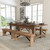Flash Furniture XA-FARM-2-GG 96"W x 40"D x 30"H Folding Table With Wood Base Rectangular Antique Rustic Design Hercules Series Folding Farm Table Set