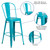 Flash Furniture ET-3534-30-CB-GG 500 Lbs. Crystal Teal Galvanized Steel Curved Back with Vertical Slat Bar Stool