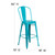 Flash Furniture ET-3534-30-CB-GG 500 Lbs. Crystal Teal Galvanized Steel Curved Back with Vertical Slat Bar Stool