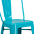 Flash Furniture ET-3534-30-CB-GG 500 Lbs. Crystal Teal Galvanized Steel Curved Back with Vertical Slat Bar Stool