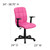 Flash Furniture GO-1691-1-PINK-A-GG Pink Vinyl Nylon Arms Mid Back Design Swivel Task Chair