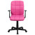 Flash Furniture GO-1691-1-PINK-A-GG Pink Vinyl Nylon Arms Mid Back Design Swivel Task Chair