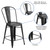 Flash Furniture ET-3534-24-BK-GG Black Galvanized Steel Drain Holes In Seat Counter Height Bar Stool