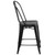 Flash Furniture ET-3534-24-BK-GG Black Galvanized Steel Drain Holes In Seat Counter Height Bar Stool