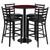 Flash Furniture RSRB1022-GG 30" Dia. x 42" H Mahogany Laminate Finish Round Table Set with 4 Metal Ladder Back Metal ladder Back Bar Stools