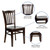 Flash Furniture XU-DGW0008VRT-WAL-GG Vertical Wood Slat Back .62" Thick Walnut Finish Beechwood Seat Hercules Series Restaurant Chair