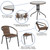Flash Furniture TLH-087RD-037BN4-GG Brown Steel Round Table Set with 4 Chairs