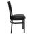 Flash Furniture XU-DG6Q4BSCH-BLKV-GG Metal Schoolhouse Back Black Vinyl Upholstered Seat Hercules Series Restaurant Chair