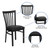Flash Furniture XU-DG6Q4BSCH-BLKV-GG Metal Schoolhouse Back Black Vinyl Upholstered Seat Hercules Series Restaurant Chair