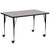Flash Furniture XU-A3072-REC-GY-T-A-CAS-GG 72" W x 30" D x 22.25" - 30.4" Adjustable Height Rectangular Gray Activity Table