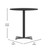 Flash Furniture XU-RD-30-BLKTB-T2222B-GG Black Laminate Round Top PVC T-Mold Edge Table