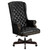 Flash Furniture CI-360-BK-GG Black Bonded Leather Mahogany Wood Capped Metal Base Traditional Executive Swivel Office Chair