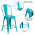 Flash Furniture ET-3534-24-CB-GG Crystal Teal/Blue Galvanized Steel Drain Holes In Seat Counter Height Bar Stool