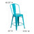 Flash Furniture ET-3534-24-CB-GG Crystal Teal/Blue Galvanized Steel Drain Holes In Seat Counter Height Bar Stool