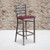 Flash Furniture XU-DG697BLAD-CLR-BAR-BURV-GG Burgundy Vinyl Seat With Ladder Back Steel Clear Coated Frame Hercules Series Restaurant Bar Stool