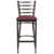 Flash Furniture XU-DG697BLAD-CLR-BAR-BURV-GG Burgundy Vinyl Seat With Ladder Back Steel Clear Coated Frame Hercules Series Restaurant Bar Stool