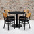 Flash Furniture MD-0009-GG 36" Dia. x 36" H Black Laminate Finish Round Table Set with 4 Slots and Circle Cutout Chairs