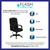 Flash Furniture GO-5301B-BK-GG Black Fabric Padded Arms High Back Design Executive Swivel Office Chair
