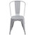 Flash Furniture CH-31230-SIL-GG Silver Stackable Galvanized Steel Drain Holes in Seat Stacking Side Chair