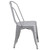 Flash Furniture CH-31230-SIL-GG Silver Stackable Galvanized Steel Drain Holes in Seat Stacking Side Chair