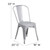 Flash Furniture CH-31230-SIL-GG Silver Stackable Galvanized Steel Drain Holes in Seat Stacking Side Chair