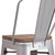 Flash Furniture CH-31320-30GB-SIL-WD-GG Silver Metal Curved Back With Vertical Slat Bistro Style Bar Stool