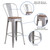 Flash Furniture CH-31320-30GB-SIL-WD-GG Silver Metal Curved Back With Vertical Slat Bistro Style Bar Stool