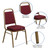Flash Furniture FD-BHF-1-ALLGOLD-0847-BY-GG Burgundy Patterned Vinyl Trapezoidal Back Panel Gold Powder Coated Frame Finish Hercules Series Stacking Banquet Chair