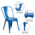Flash Furniture CH-31230-BL-GG Blue Stackable Galvanized Steel Drain Holes in Seat Stacking Side Chair