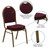 Flash Furniture FD-C03-ALLGOLD-EFE1679-GG Burgundy Diamond Patterned Fabric Gold Powder Coated Frame Finish Hercules Series Stacking Banquet Chair