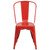 Flash Furniture CH-31230-RED-GG Red Stackable Galvanized Steel Drain Holes in Seat Stacking Side Chair