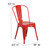 Flash Furniture CH-31230-RED-GG Red Stackable Galvanized Steel Drain Holes in Seat Stacking Side Chair