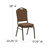 Flash Furniture NG-C01-COFFEE-GV-GG Coffee Fabric Upholstered Gold Vein Powder Coated Frame Finish Hercules Series Stacking Banquet Chair