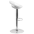 Flash Furniture CH-TC3-1062-WH-GG White Plastic with Contemporary Style Chrome Base Swivel Bar Stool