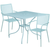 Flash Furniture CO-35SQ-02CHR2-SKY-GG 35.5" W x 35.5" D x 28" H Sky Blue Steel Square Patio Table Set with 2 Chairs