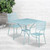 Flash Furniture CO-35SQ-02CHR2-SKY-GG 35.5" Dia. Sky Blue Steel Square Table with 2 Square Back Chairs Patio Table Set