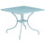 Flash Furniture CO-35SQ-02CHR2-SKY-GG 35.5" Dia. Sky Blue Steel Square Table with 2 Square Back Chairs Patio Table Set