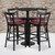Flash Furniture RSRB1037-GG 24" Dia. Round Black Laminate Finish Table and 4 Burgundy Bar Stools Set