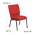 Flash Furniture FD-CH02185-SV-RED-GG Red 19.25" Width Pouch on Back Silver Vein Frame Finish Hercules Series Stacking Church Chair